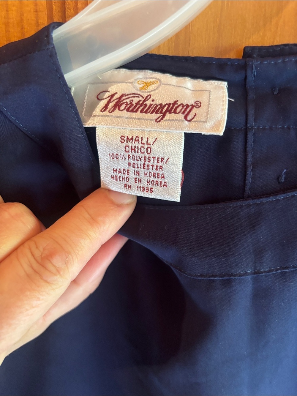 Worthington Navy Short-Sleeve Crewneck Top - Picture 3 of 3